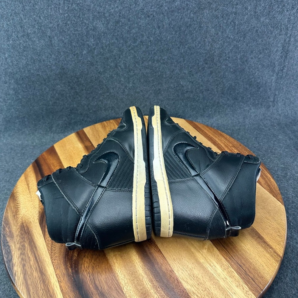 Nike Dunk Sky Hi Shoes Womens 8.5 Essential Triple Black Leather Wedge High Top - Picture 7 of 10